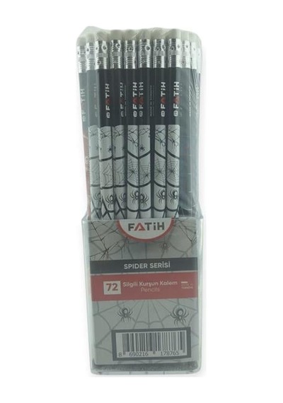 Fatih Kurşun Kalem Spider Silgili - 72'li Paket Çok Renkli