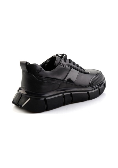 Bambi Siyah Hakiki Deri Erkek Sneaker E01958179203 Siyah