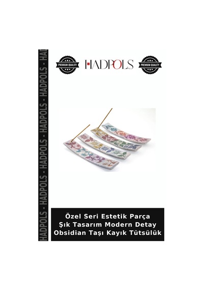Özel Seri Estetik Parça Şık Tasarım Modern Detay Obsidian Taşı Kayık Tütsülük