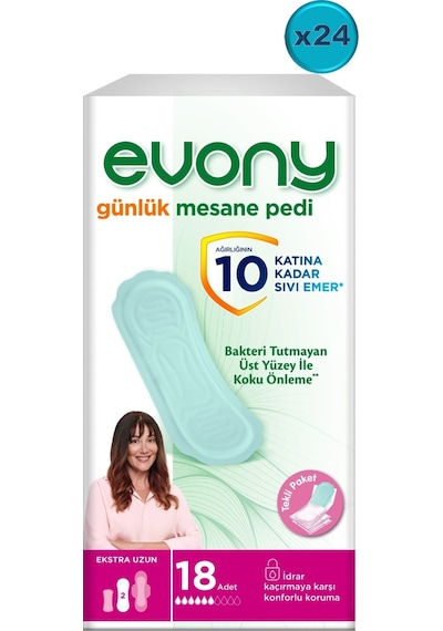 Evony Günlük Mesane Pedi Ekstra Uzun 432 Adet (24Pk*18)