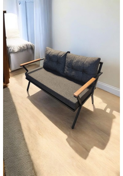 Pilocca Tekli Bahçe,balkon Mobilyası 2'li 60x120cm Antrasit