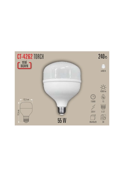 Ct-4262 55w Torch Led Ampül Beyaz 10 Adet