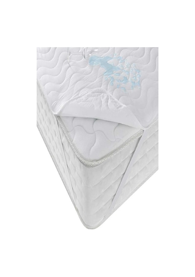 Derbey Kapitoneli Sıvı Geçirmez Alez 220x200 Cm Çift Kişilik Köşe Lastikli Beyaz