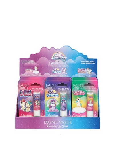 Jaune Vaste Lip Balm Kids Unicorn Dudak Kremi 12'li