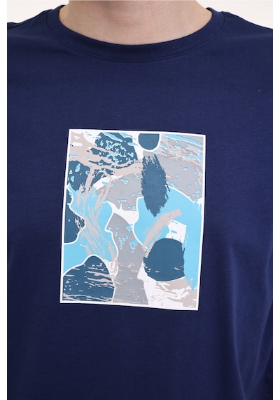 Lumberjack Ml Chen 11hl1004 5fx İndigo Erkek Kısa Kol T-shirt 000000000102012707 Mavi