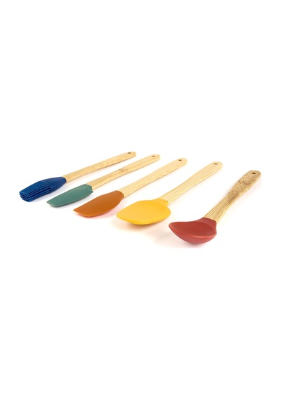 Mienn 5'li Silikon Spatula Seti - Renkli - 21 Cm Çok Renkli