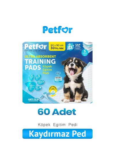 Köpek Eğitim Pedi 60x90 Kaydırmaz Bantlı 60 Adet