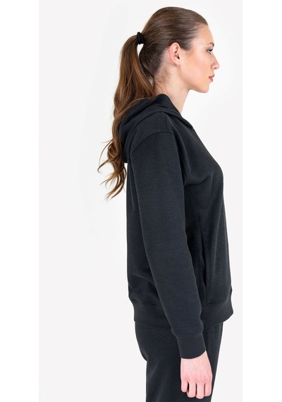 Lescon Siyah Kadın Kapüşonlu Sweatshirt 23n-2108