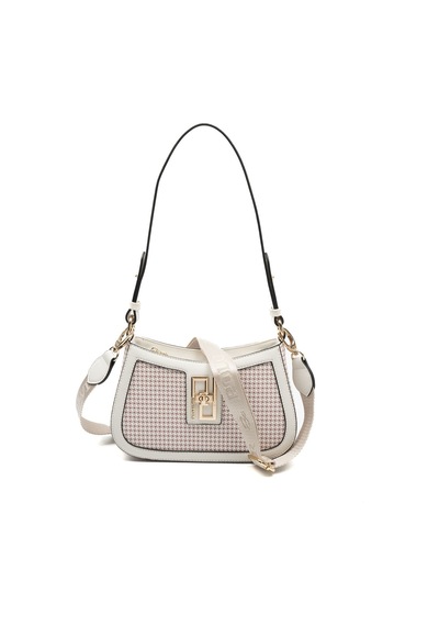 Silver Polo Sp1132 Kadın Çapraz Çanta Kaz Ayağı Ekose Bordo-kemik
