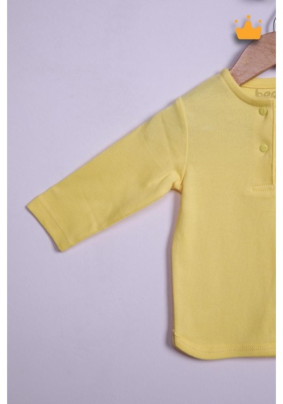 Babyhola Kız Erkek Bebek Çocuk Takım 0-18 Ay Pamuk Mevsimlik Çıtçıtlı Alt Üst Set 352 Sarı