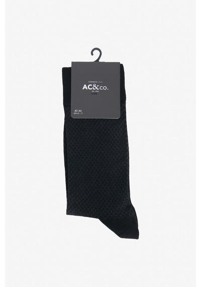 Ac&co Erkek Sıyah Grı Bambu Tekli Desenli Çorap
