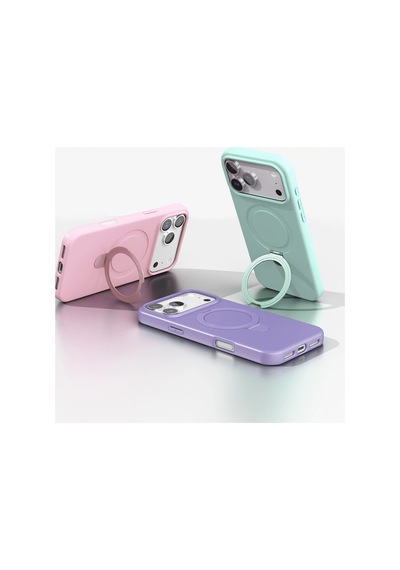 Apple iPhone Uyumlu , 17 Pro Max Regal Magsafe Standlı Kapak - Turuncu
