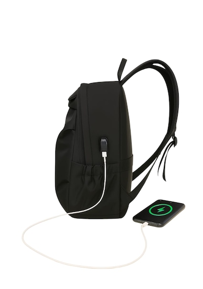 Laptop Sırt Çantası 15,6"inç Suya Dayanıklı Kumaş Fermuarlı Siyah