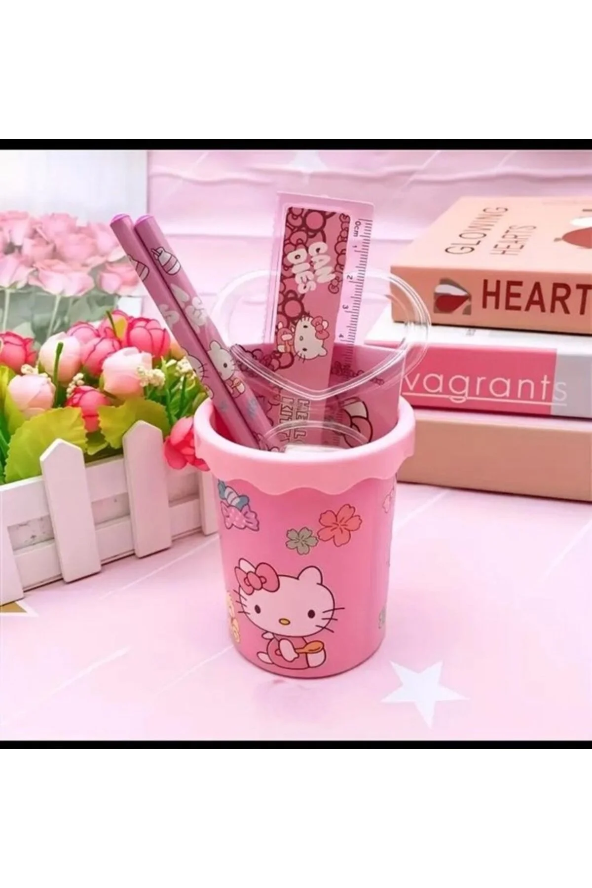 Hello Kitty Veya Kuromi Kalemlik Seti Renkli Kırtasiye Seti Pembe Veya Mor 1 Adet Gönderilir Çok Renkli