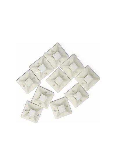 20x20 Yapışkan Kroşe 10 Adet - Vida Delikli Kablo Düzenleme Canble Mount