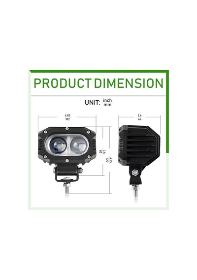 Offroad Sis Lambası 40w Beyaz-amber Çakarsız 12-30v / Lass298