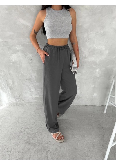 Ertaştrendstore Kadın Ayrobin Oversize Kadın Pantolon - Füme Çok Renk