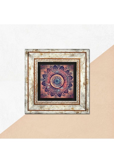 Mandala Taş Duvar Tablosu - Çerçeveli Taş Tablo - Dekoratif Duvar Sanatı - Modern Ev Ve Ofis Duvar Dekoru T1-226