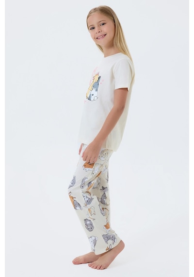 Rolypoly Kız Çocuk Krem Pijama Takım 5274-49650 Krem