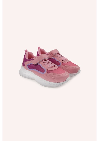 Panço Kız Çocuk Cırt Cırtlı Pembe Spor Ayakkabı 2412GK10004