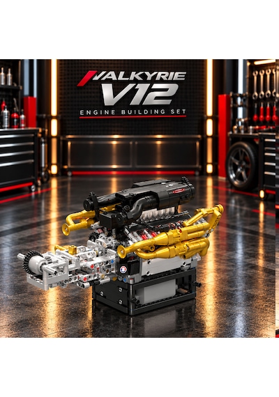 Mould King 10224 Valkyrie V12 Motor Yapım Seti 974 Parça