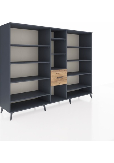 Hyperion Dolap 11 Raflı 3 Çekmeceli 220x44x163 Antrasit-antrasit Antrasit-antrasit/çam Hyperion Dolap 11 Raflı 3 Çekmeceli 220x44x163 Antrasit-antrasit Antrasit-antrasit/çam