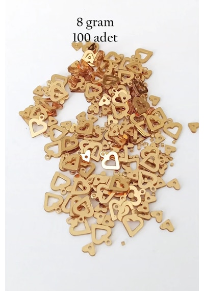 Oya Abiye Bileklik Kolye Pleksi Metalik Plastik Pul Altın Renk 8 Gram 100 Adet - Bnc488