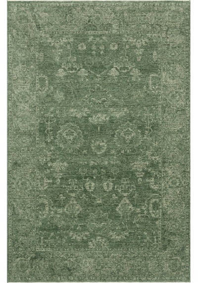 Shiraz Shr 02 Green Vintage Eskitme Tarzı Yumuşak Dokulu Salon Halısı Oturma Odası Halısı Yeşil