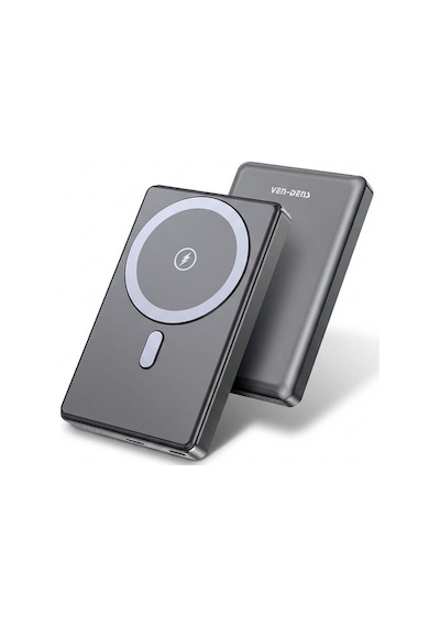 Ven-dens Vd-pb033 Premium Manyetik Powerbank Led Ekranlı 10000mah Metalik