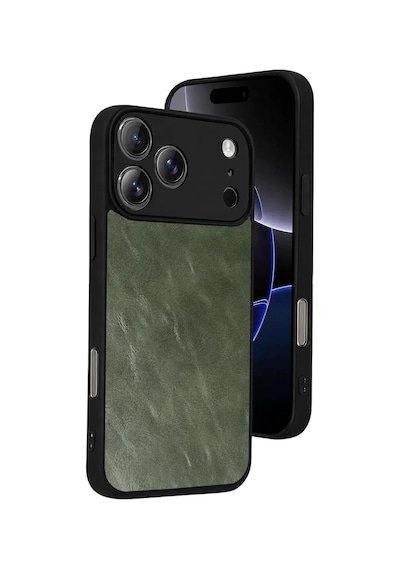 Durukar Apple, Uyumlu iPhone 17 Pro Max Aras Deri Kapak - Yeşil