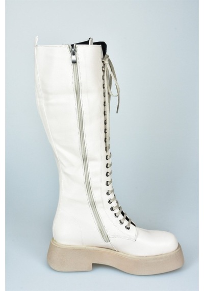 Fox Shoes Bej Bağcıklı Günlük Kadın Çizme L610130909