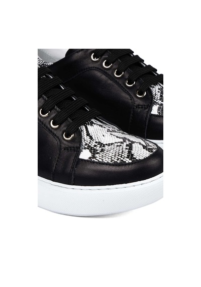 Bestello Bağcıklı Eva Sneaker 101-14725-122 Kadın Ayakkabı Sıyah-grı Yılan