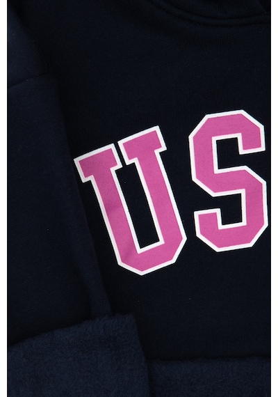 U.S. Polo Assn. Kız Çocuk Lacivert Şardonlu Kapüşonlu Sweatshirt 50317890-VR033