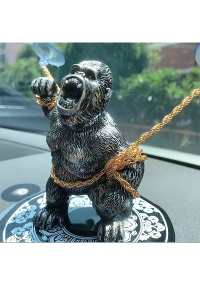 Torpido Üstü Goril-öfkeli King Kong Öpücük Vantuzla Zincire Bağlı Goril-siyah