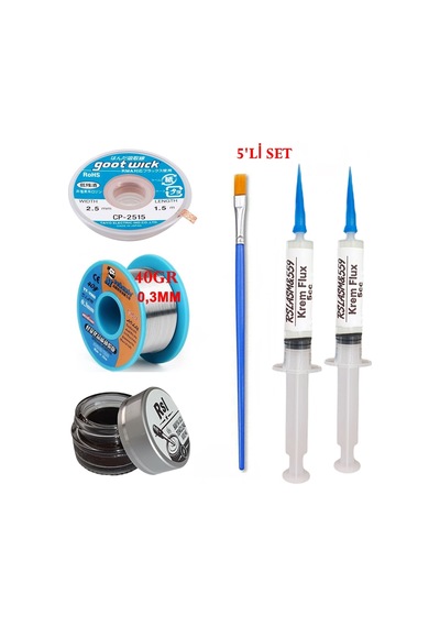 Mechanic Lehim Teli 0,3mm 40gr Havya Uc Temizleyici Rslasm Flux Ve Cp-2515 Lehim Emme Teli Seti05