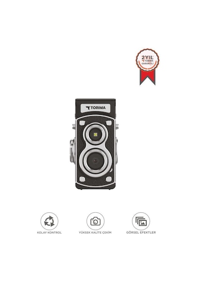 Torima CMR44 Mini Retro Dijital Fotoğraf Makinesi Siyah