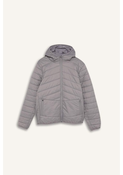 DeFactoFit Su İtici Regular Fit Kapüşonlu Fermuarlı Dokuma Mont D6183AX25SPGR456