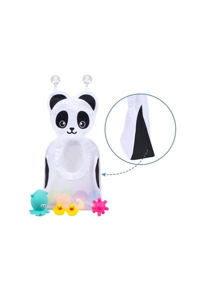 Sevi Bebe 114 Banyo Oyuncak Torbası Panda Beyaz - Siyah