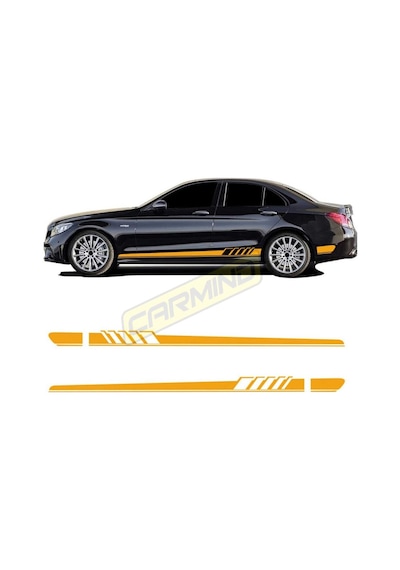 Mercedes W205 C63 Amg Yan Etek Şerit Sticker