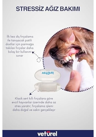 Köpek Diş Fırçası Parmak Fırça Silikon Fırça Köpek Ağız Kokusu Plak Tartar Hijyenik Saklama Kutulu