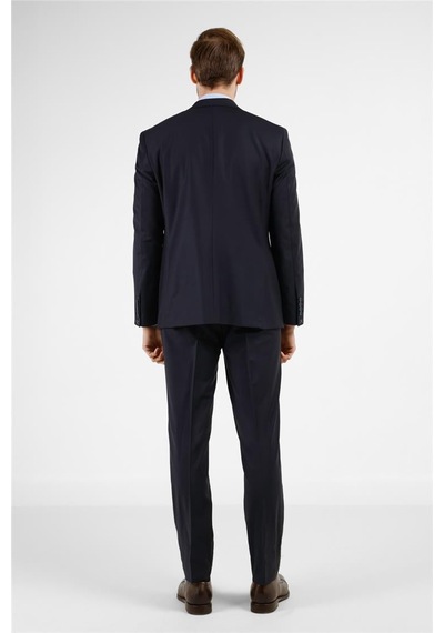 İmza Lacivert Mono Yaka 6 Drop Comfort Fit Tam Astar Yünlü Takım Elbise 1001255178