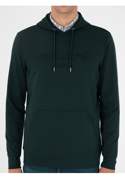 Zümrüt Regular Fit Kapüşonlu Sweatshirt Yeşil