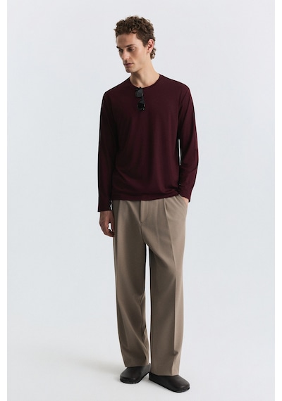 Antioch Relax Fit Uzun Kollu T-shirt Bordo