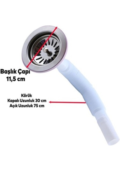 Lavabo Sifonu11,5 Cm Çap 80 Cm Açılır