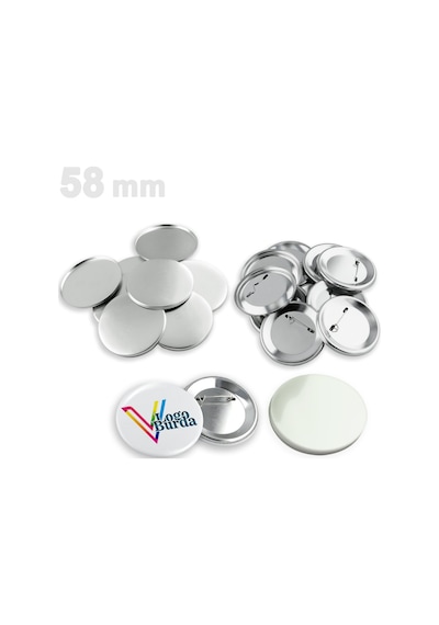 Vizyonstore Buton Rozet 100 Adet Vg58brs Ø 58 Mm Montajsız Sarf