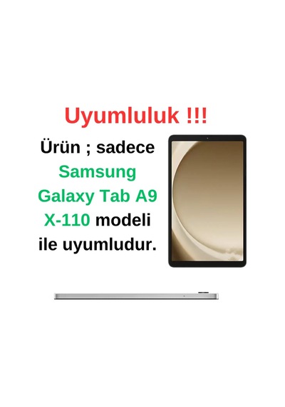 Samsung Galaxy Uyumlu Tab A9 8.7 İnç Sm-x110 Kılıf Şeffaf Silikon Kılıf + Kalem Hediyeli Arka Kapak