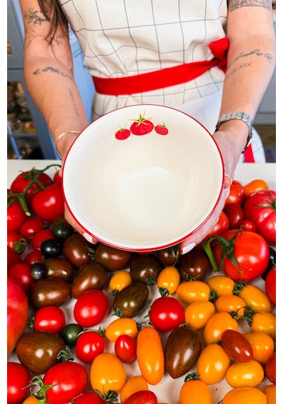 Rakle x Bengi Kurtcebe Pomodoro Stoneware 4'lü Çorba Kasesi Seti 15 cm