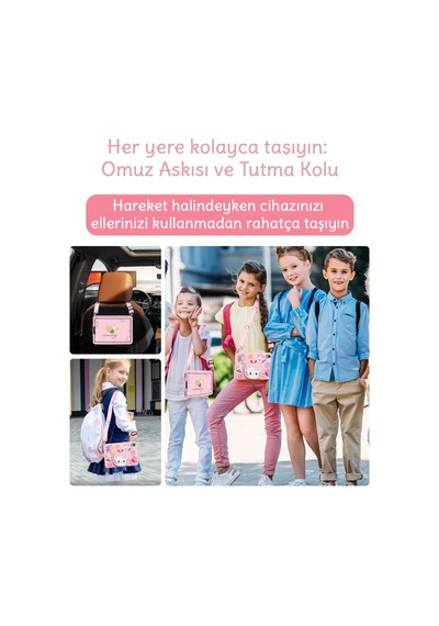 Apple Uyumlu iPad  8. Ve 9. Nesil 10.2 Inç 2020 / 2021 Kedi Kılıf Standlı Eğlenceli Koruma Pudra
