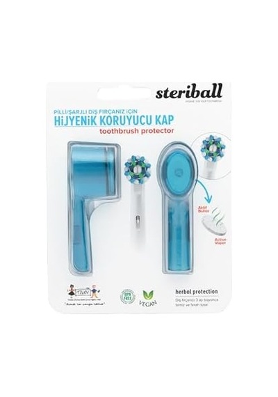 Şarjlı Ve Pilli Diş Fırçaları İçin Hijyenik Diş Fırçası Koruma Kabı-2&apos Li Mavi