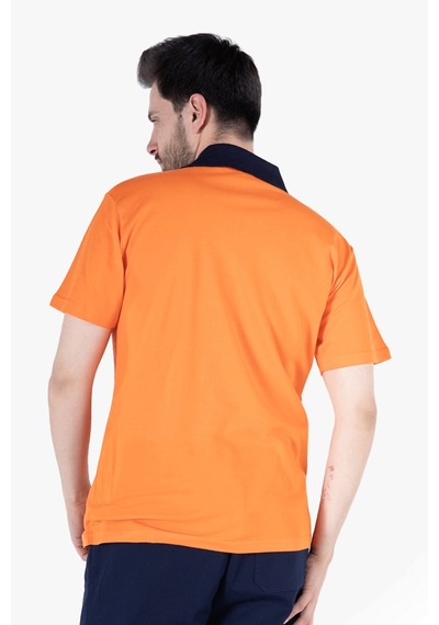 Yıldırımlar Polo Yaka T-shirt %100 Pamuk Cepli Turuncu
